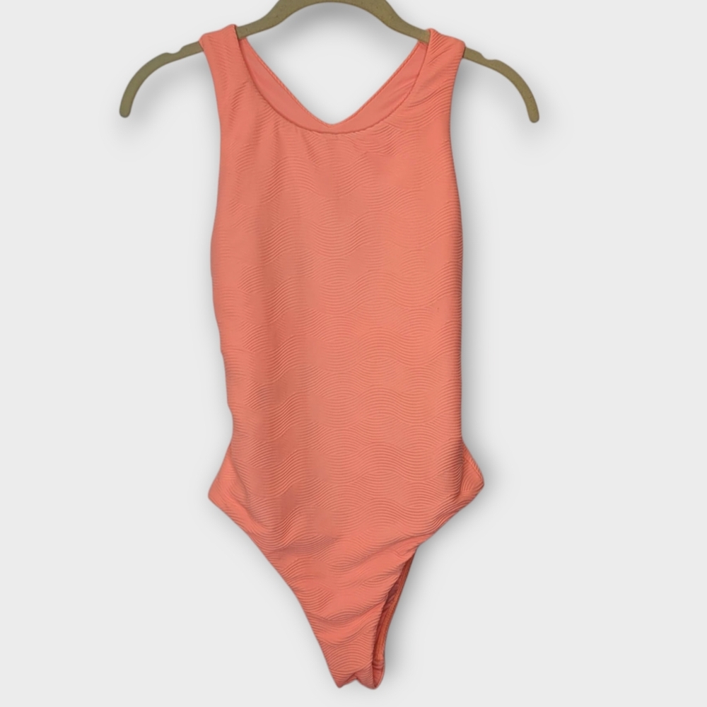 Seafolly Textured One Piece Swimsuit 6 Coral Peach Pink